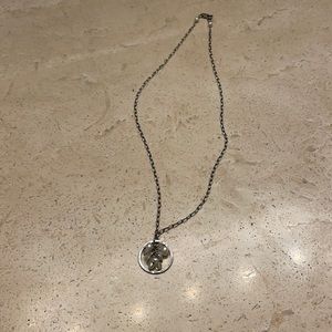 Sterling necklace with circle and fresh water pearls design